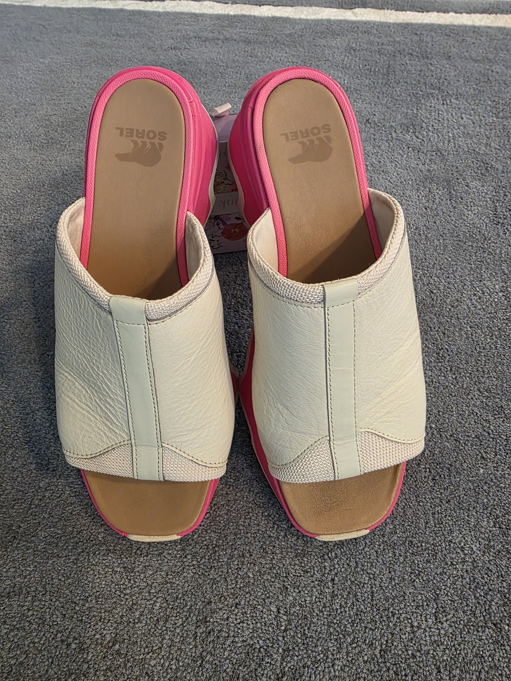Sorel Kinetic Impact Women's Cream & Pink Slide Sandals